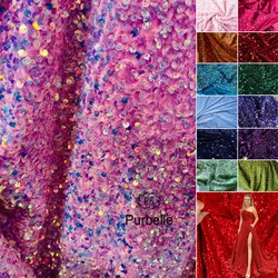 Stretch Velvet Sequin Fabric For Evening Prom Dress Party Wedding Decor Events Decoration Clothes Fabrics Party tablecloth