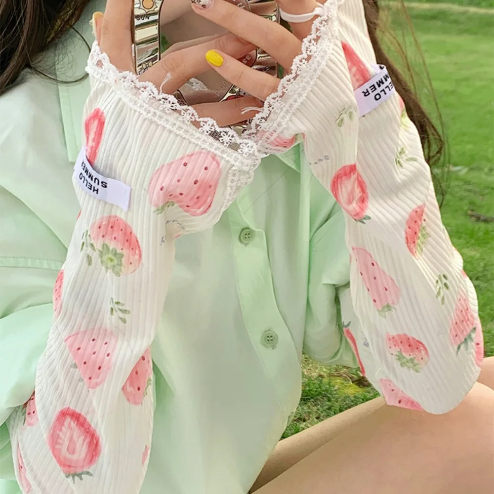 

Orange Fruits Cooling Arm Sleeves Peach Cantaloupe Strawberry Sun Protective Sleeves Lace Butterfly Watermelon Arm Covers