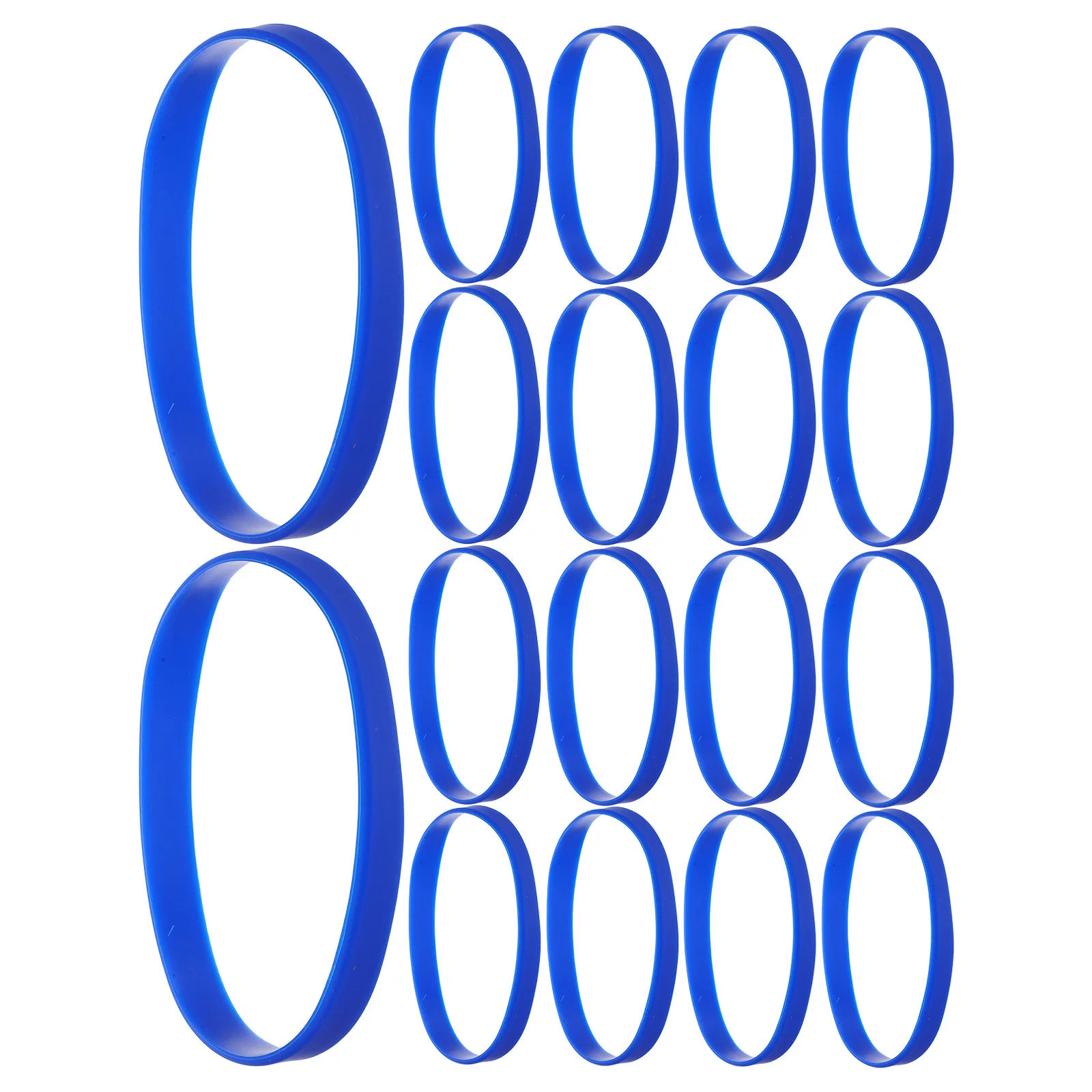 50Pcs Blue Silicone Wristbands Plain Blank Stretch Solid Color Bracelets Party Favor School Employee Wristbands Bulk