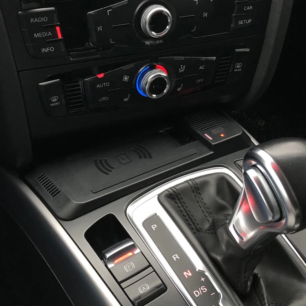 Car Fast wireless charger for Audi A4 B8 B9 A4 Allroad A5 S5 RS5 Q5 SQ5 phone holder adapter mobile mount charging pad