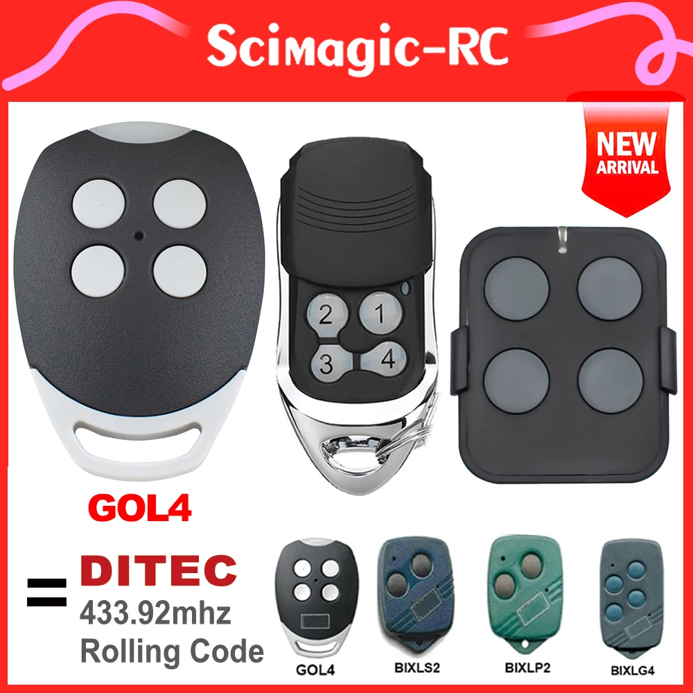 Ditec remote gol4 433.92Mhz roling code Garage Door Command Controller