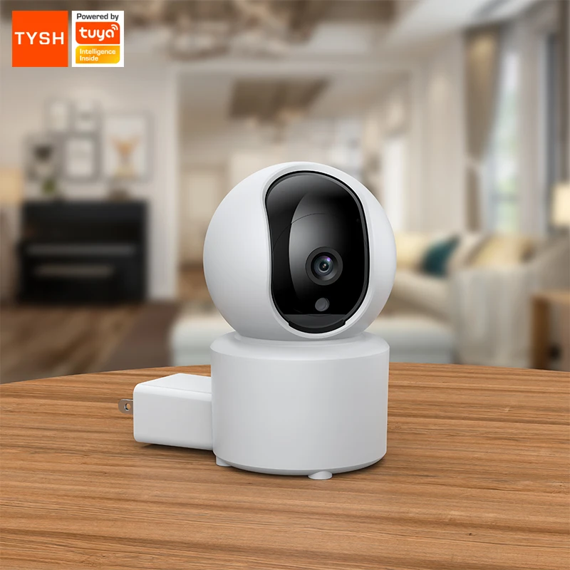 TYSH Wall Mounting Surveillance Ip Smart  Tuya Wifi Cctv Mini Ptz Home Security s Plug&Usb Cable Power Supply