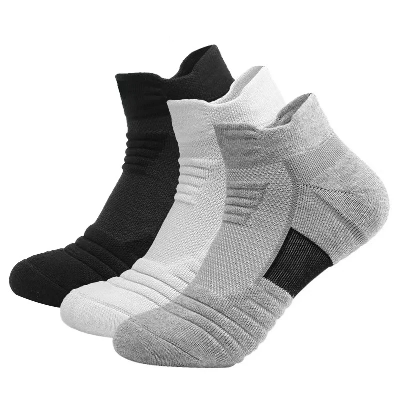 10 Pairs Men High-Quality Knitted Sports Socks Sweat Absorbing Breathable Shock-Absorbing All Season Running Basketball Socks