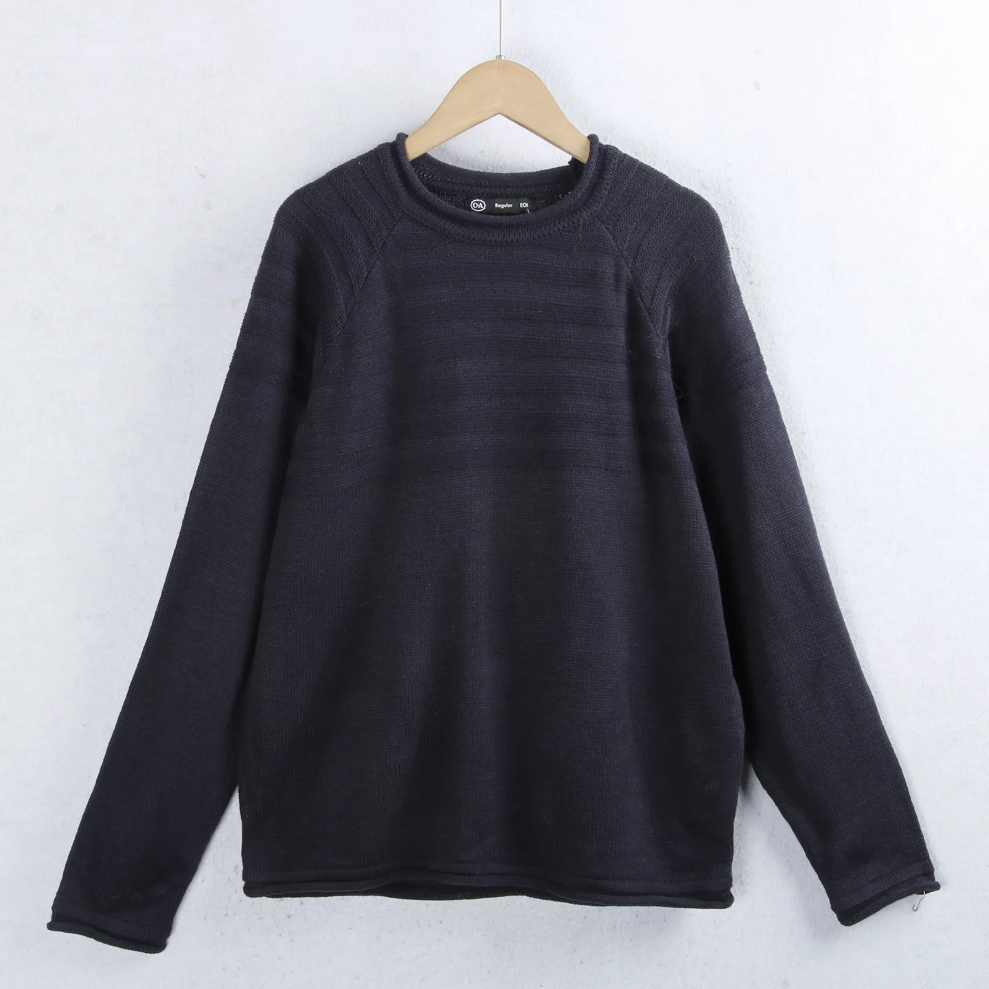 

Knitted Sweater round Ne Pure Color Cuffed Faion plus Size Slimming Yarn Women's Autumn Winter Faion Casual Wear