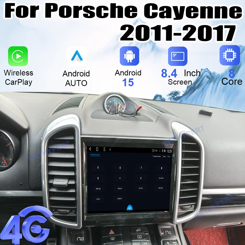Car Screen Android 15 Auto For Porsche Cayenne 2011-2017 8.4