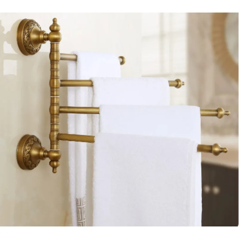 Wall Mounted Movable Towel Bar, Swing Arm Towel Holder, Bathroom Rotatable Towel Rack for Home Bathroom Decoration