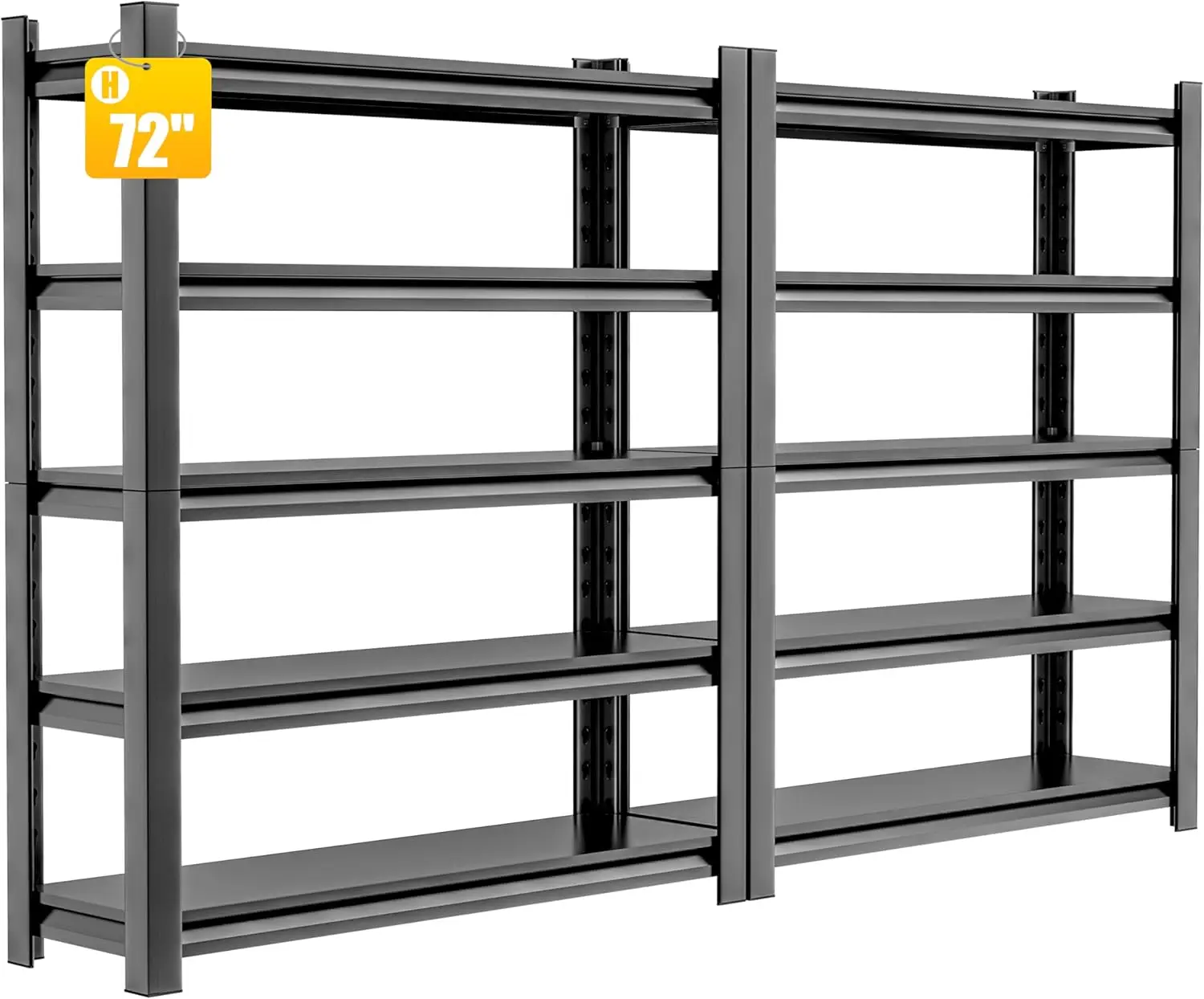 

Garage Shelving,2 Pieces Thickened 72"Garage Storage Shelves Heavy Duty Shelving Units and Storage,Adjustable 5 Tier Metal