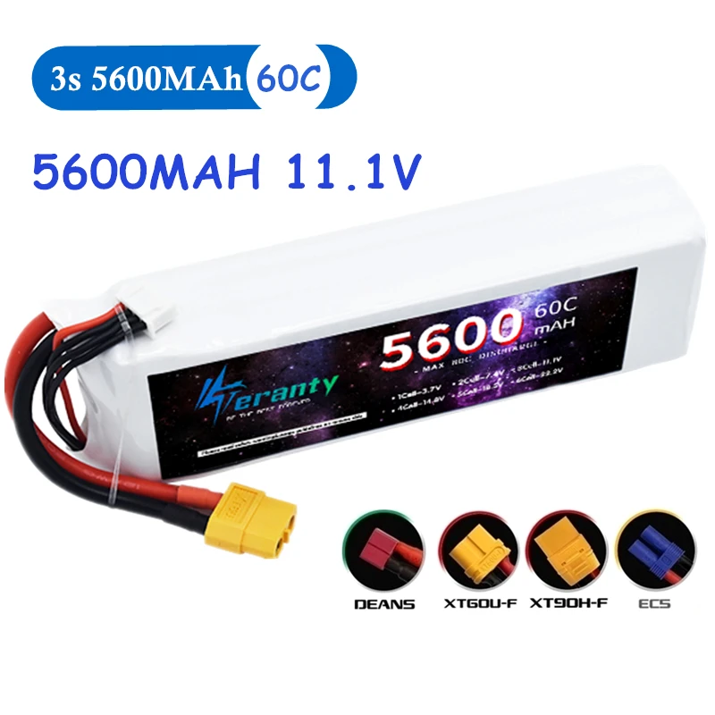 

TERANTY 5600 MAH 60C 3S batterie Lipo pour hélicoptère RC avion quadrirotor voitures avion 11.1V batterie