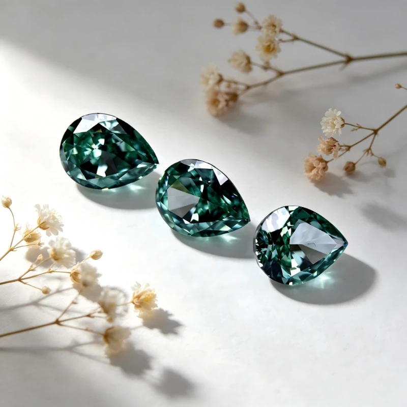 Kubischer Zirkonia Birnenform Künstlicher Zirkon Paraiba-Farbe 5A+ Qualität CZ 4K-Schliff Crushed-Ice-Schliff Hochkarätiger Diamant – Detail 5