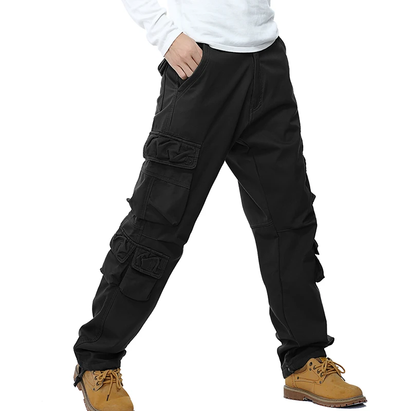 drop shipping Men Fleece Cargo Pants Cotton Winter Men\'s Camouflage Trousers Military Pants ABZ104