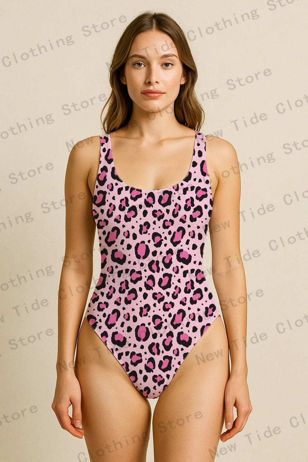 Body feminino rosa com estampa de leopardo sem mangas, sexy, peça única, slim fit, regata para festa, verão, praia