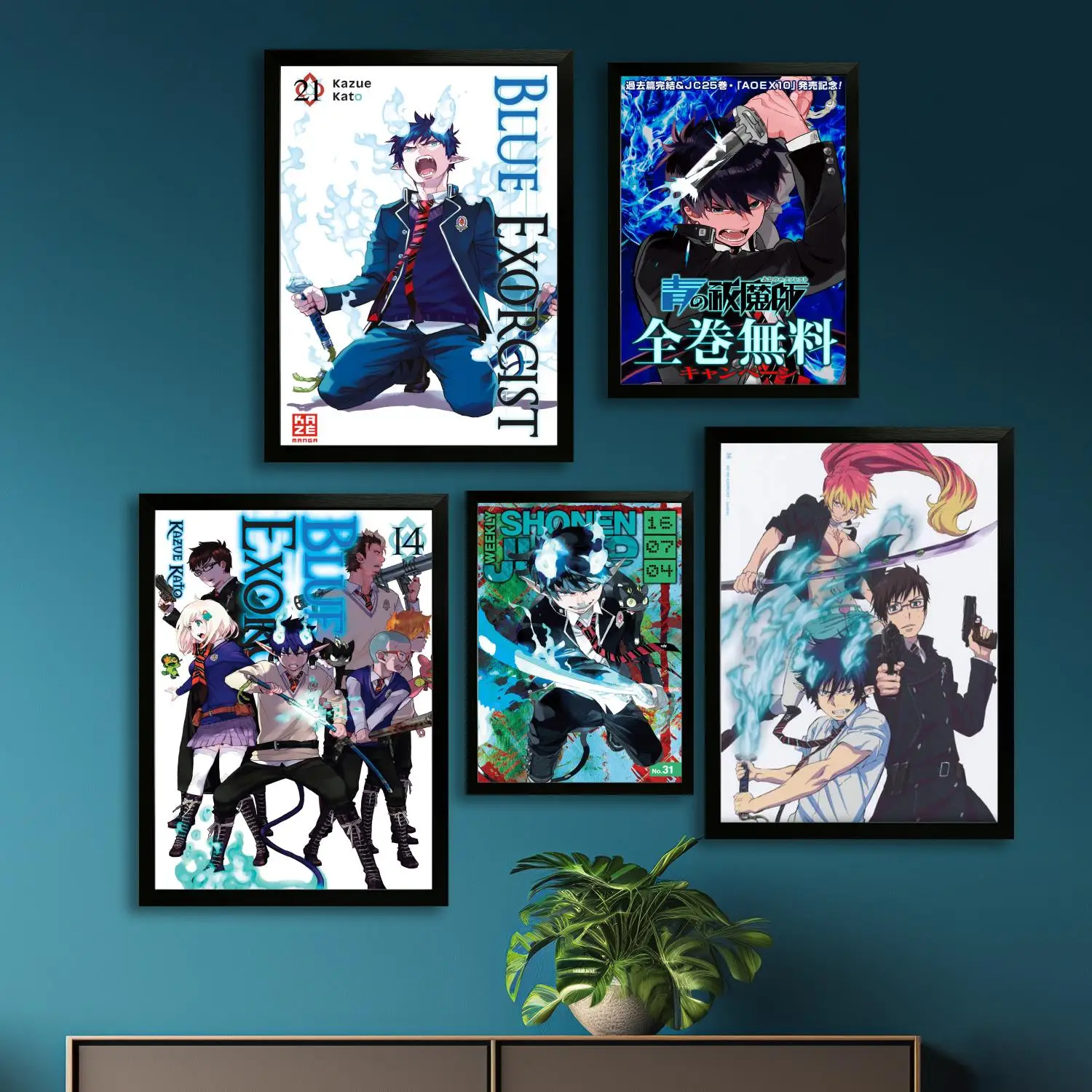 ao blue exorcist Canvas Art Poster and Wall Art, Picture Print, Modern Family Bedroom Decor,Decorative painting