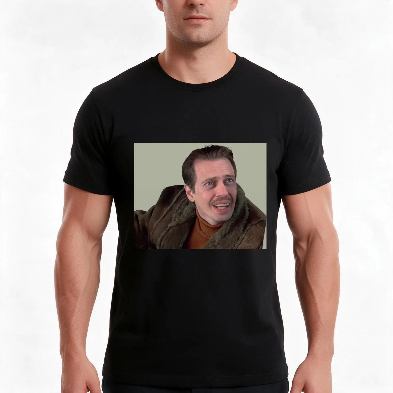 steve buscemi fargo T-Shirt, Summer Casual Cotton Tee, Oversized Streetwear Tops, Vintage Graphic Print, Loose Fit Short Sleeve
