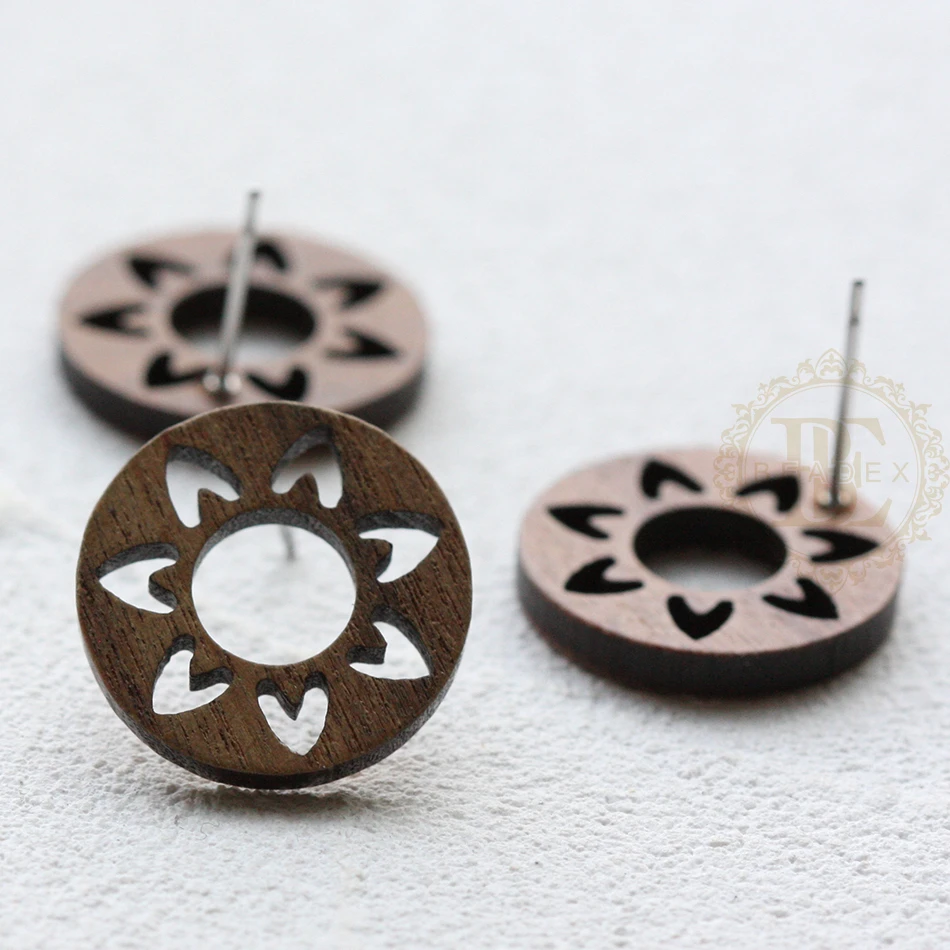 

Поставка своими руками - 2 шт. (одна пара) Деревянные серьги — различные формы (4762C)