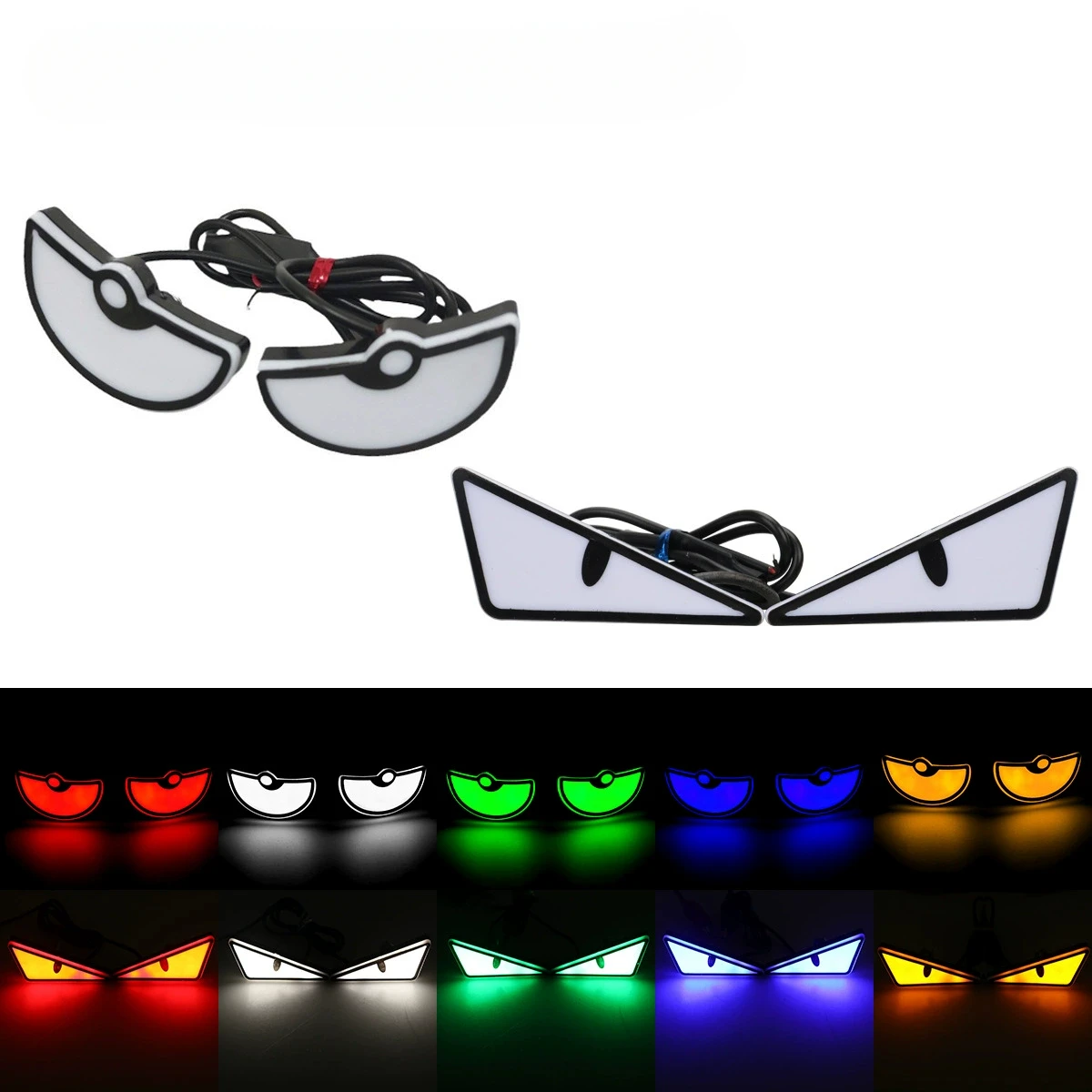 Car LED Devil Eyes Light Universal Demon Eyes Headlight Motorcycle Mini Turn Signal Flasher Tail Lamp Auto Decoration Lights