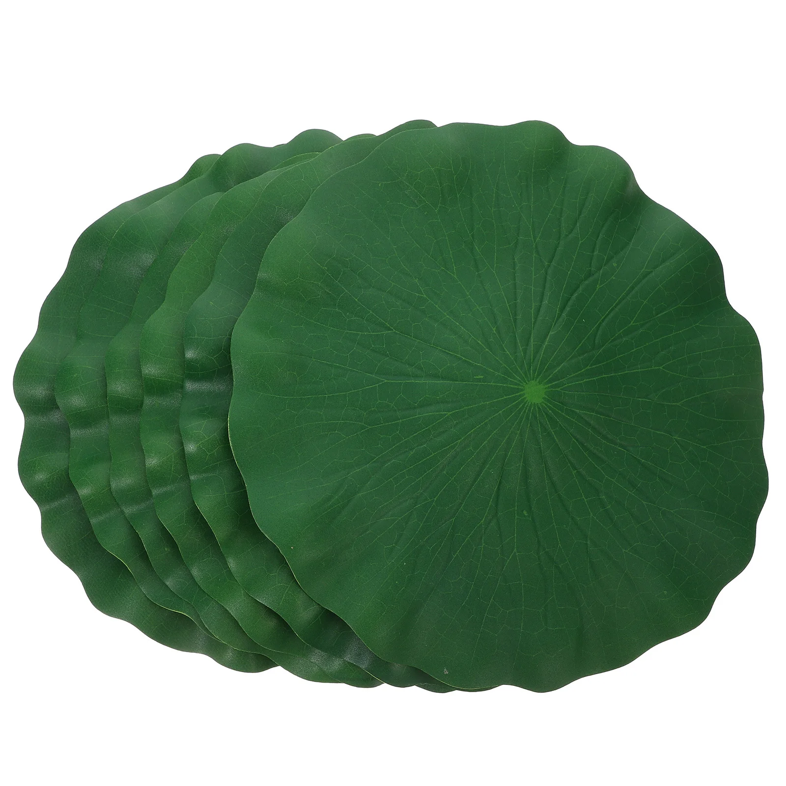 

6Pcs Fake Lotus Leaves Realistic Floating Foliage for Pond Fish Tank Decor 28Cm Green Artificial Water Garden Ornament Supplies