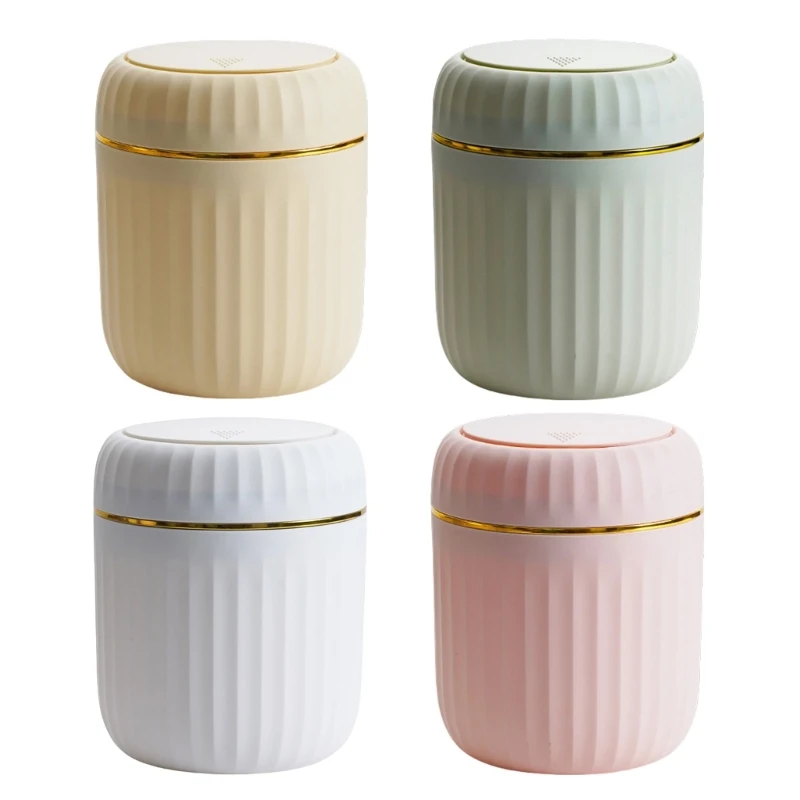 Convenient Tabletop Waste Container Trash Can with Lid, Plastic Bin Rubbish Bin for Office Desks and Bedrooms Decors