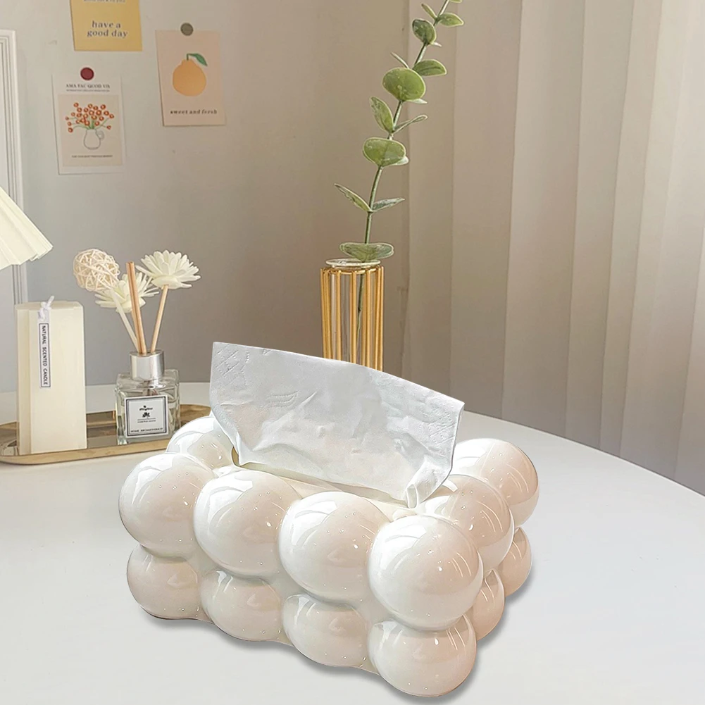Cloud Tissue Box Minimalist Bubble Tissue Holder Creative Cotton Candy Tissue Cover Home Decoration