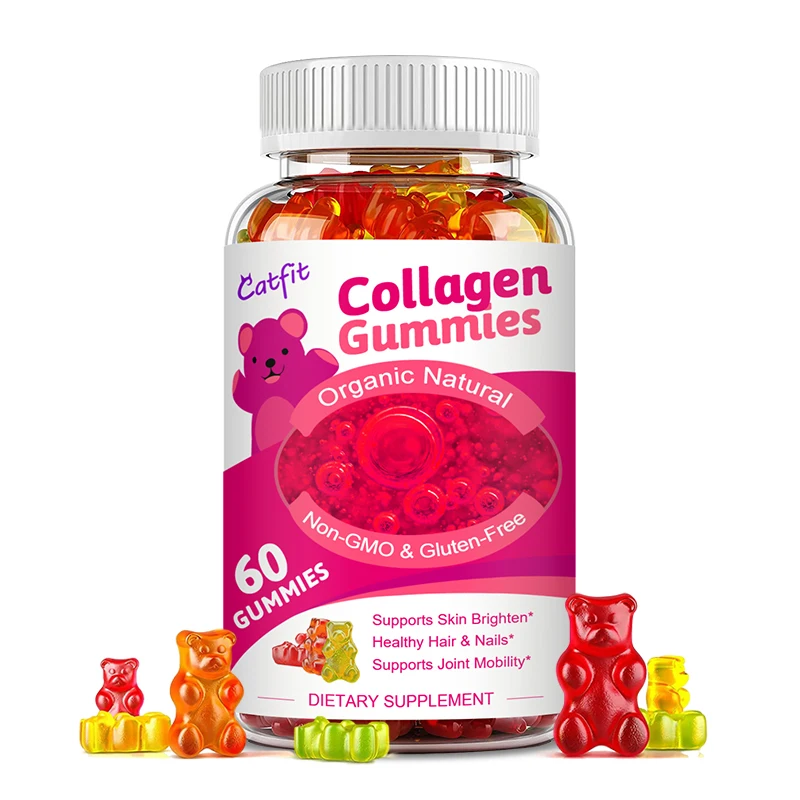 Catfit Kollagen-Gummis, Biotin-Haarkapseln, Schönheit, Gesundheit, Haut, hydrolysierte Nägel, Knochen, Gelenkfalten, Vitamin, Haernährung, Diät