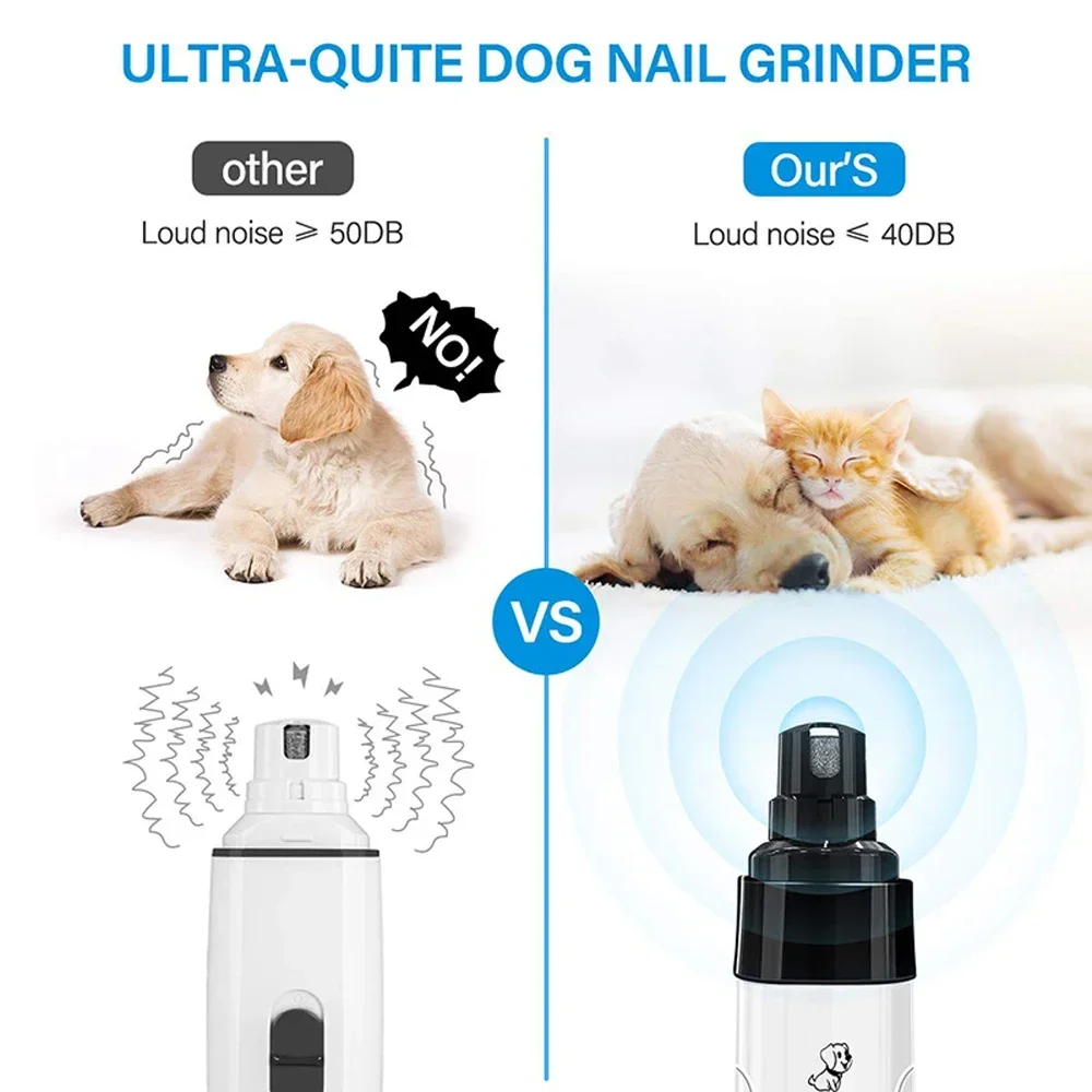 

Dog Clippers Pet Cat New for Charging USB Rechargeable Grooming Nail Electric Paws Quiet Grinders Tools Trimmer