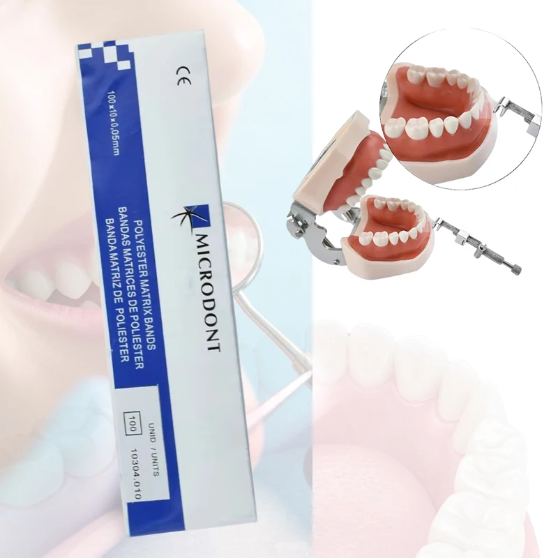 Dental Clinical Polyester Matrix Bands Without Retainer Matrices Consumables 100Pc/Box