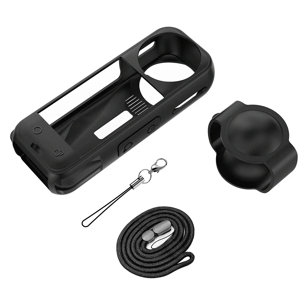 

Sports Camera Silicone Case Shockproof Protection Cover With Anti-Scratch Lens Cap For Insta360 X5 Panoramic Camera Accessories