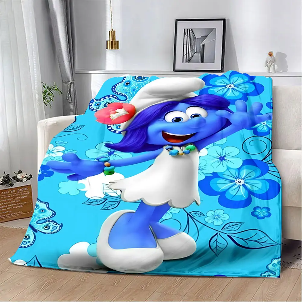 bonito dos Smurfs Printed Blanket Picnic Blankets Warm Blanket Soft and Comfortable Blanket Home Travel Birthday Gift