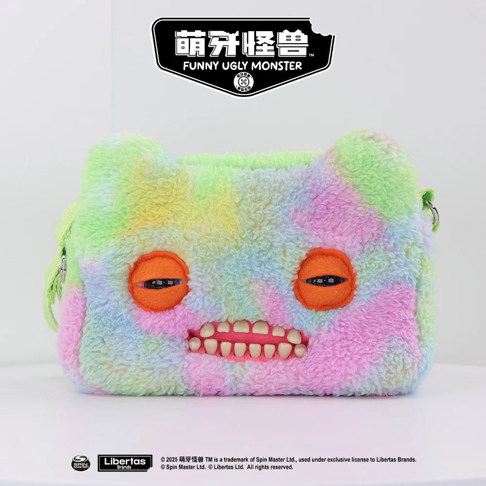 2026 신상 오리지널 퍼글러 크로스바디 플러시 백 타이다이 못난이 귀여운 몬스터 이빨 부드러운 솜털 캐주얼 퍼스 재미있는 액세서리 선물