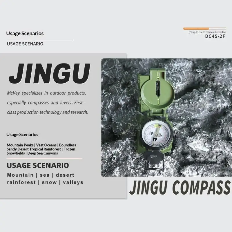 New New Waterproof High Precision Portable Compass Outdoor Gadget Sports Hiking Mountaineering Professional Metal Sight