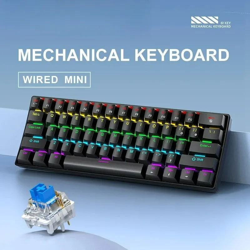

Customizable Wired Portable Mechanical Keyboard, Phantom RGB Colorful, Gaming-grade Response, Ergonomic Design, Gaming Office