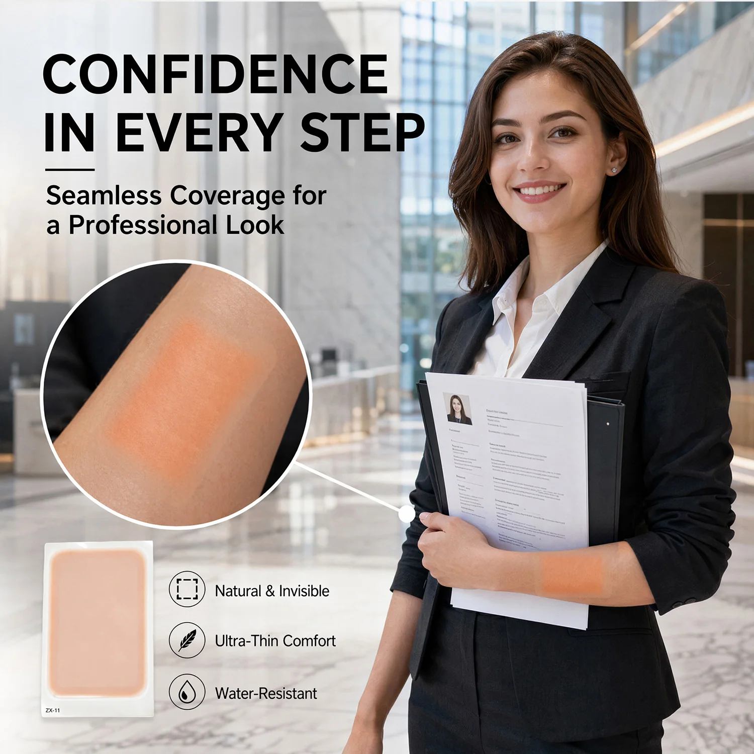 Natural Skin Tone Concealing Tape Long Lasting Waterproof Tattoo Scar Cover Patch Invisible Breathable Flaw Hide Sticker