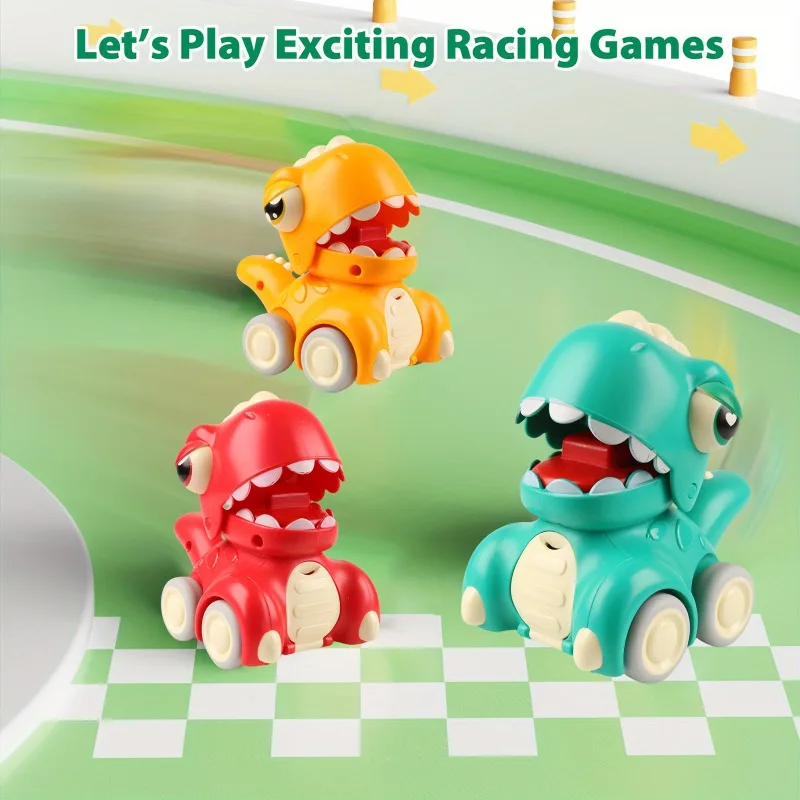 Cartoon Dinosauro Inerzia Pullback Auto Animale Fischio Giocattolo Auto Limitatore di Pressione Veicolo Scivolo Gioco Interattivo Giocattolo di Azione per I Bambini