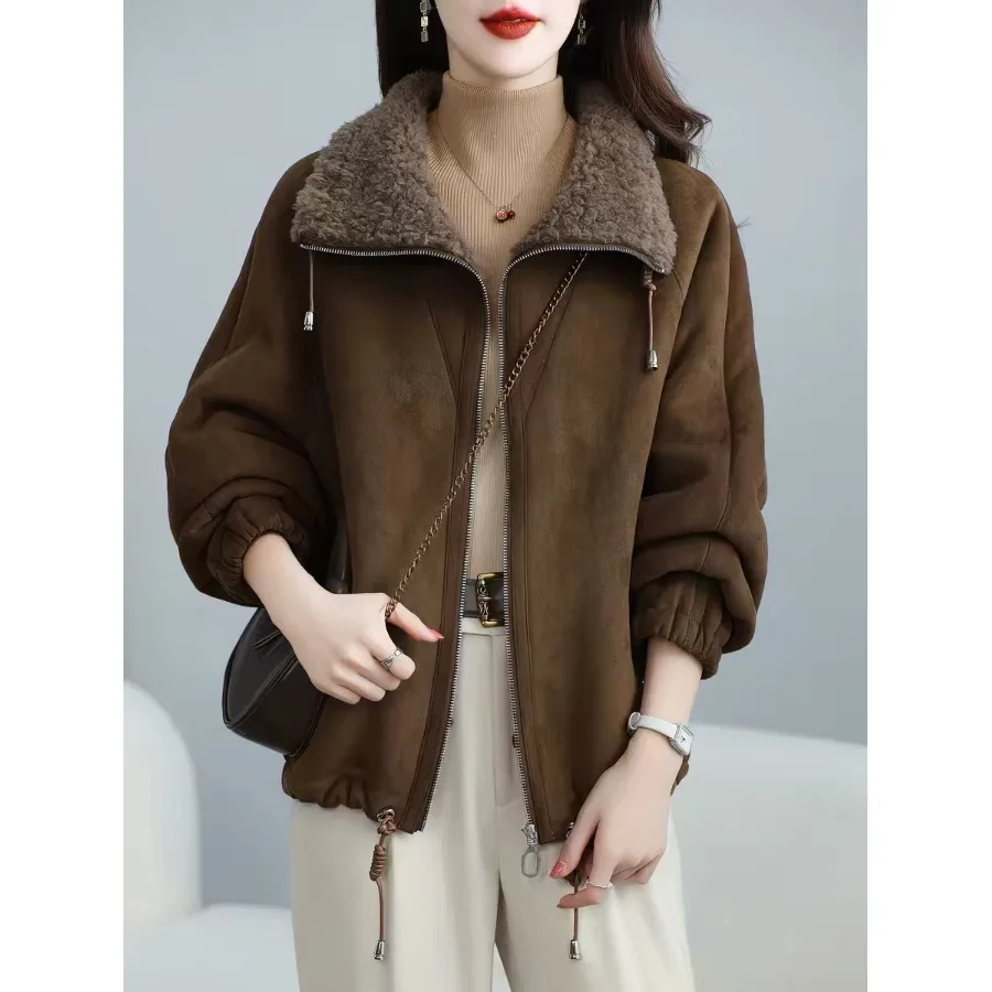 

Новая женская осенне-зимняя куртка-пальто из искусственной кожи и меха большого размера, стильная и модная, для повседневной носки