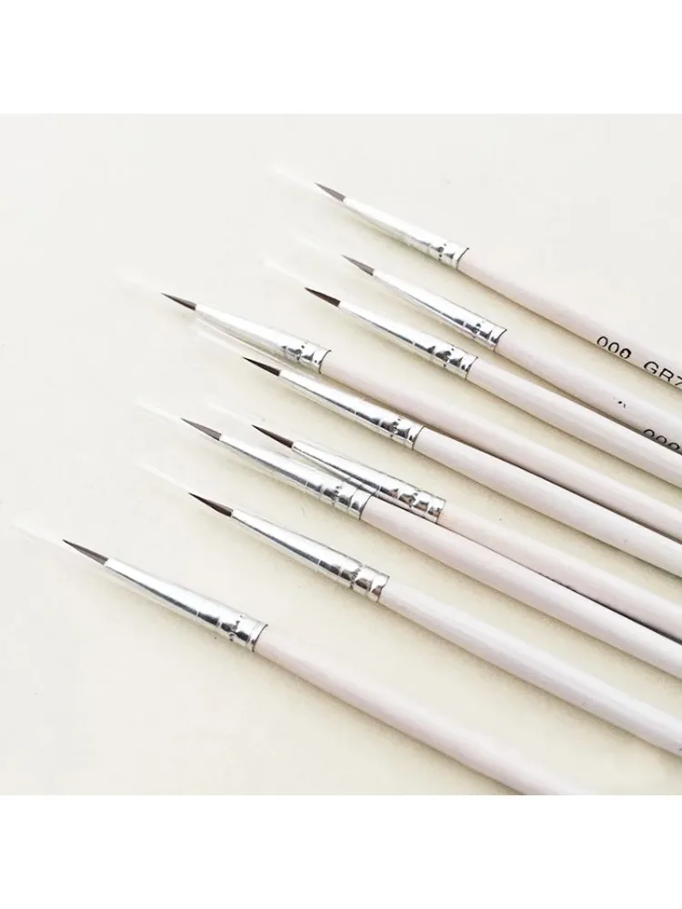 6-teiliges Set Feine Handbemalte Dünne Zeichenstifte für Kunstzeichnungen # 0 # 00 # Kunstpinsel mit Nylonhaar für Malerei und Zeichnung