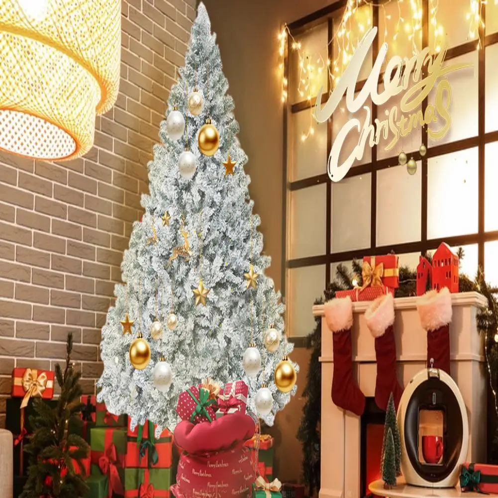 

1Pc 6.9ft Snowflake Christmas Tree PVC Plastic Snow Christmas Holiday Pencil Tree Snow Spray False Christmas Tree Holiday Decor