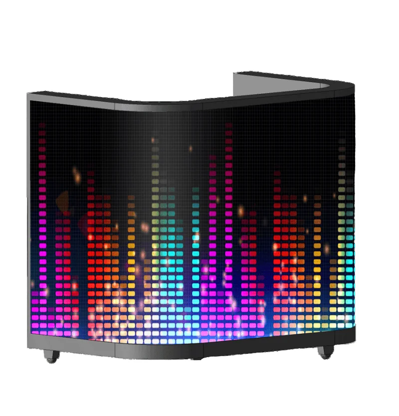 Portable P2.5 DJ Booth LED Display GOB Protection Waterproof Impact Resistant Modular Counter Screen For Mobile DJ Party Bar