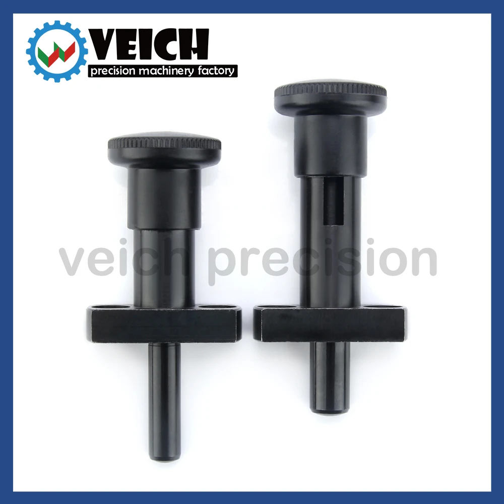 VCN249 Flange Plastic Knob Carbon Steel Indexing Plunger Precise Self-locking/Return Type Locating Pins Diameter 6/8/10mm