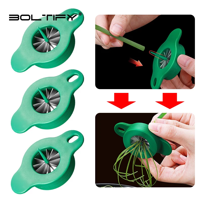 

BOLTIFY Scallion Cutter Stainless Steel Plum Blossom Scallion Cutter Household Quick Scallion Wire Drawing Tool Kitchen Gadgets