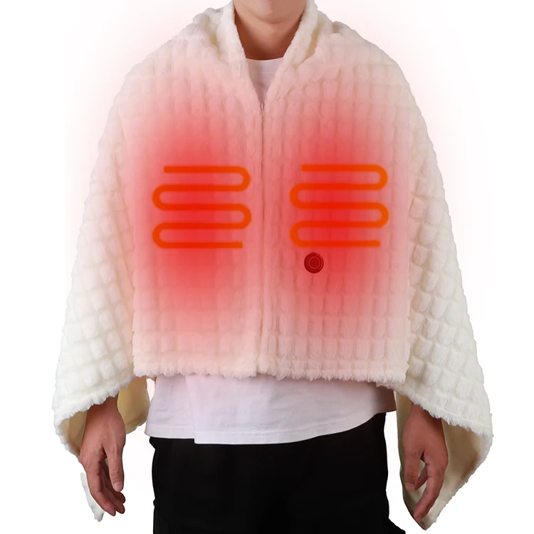 

Новое поступление, современное однотонное одеяло с электрическим подогревом, портативная и вязаная шаль из полиэстера, можно носить