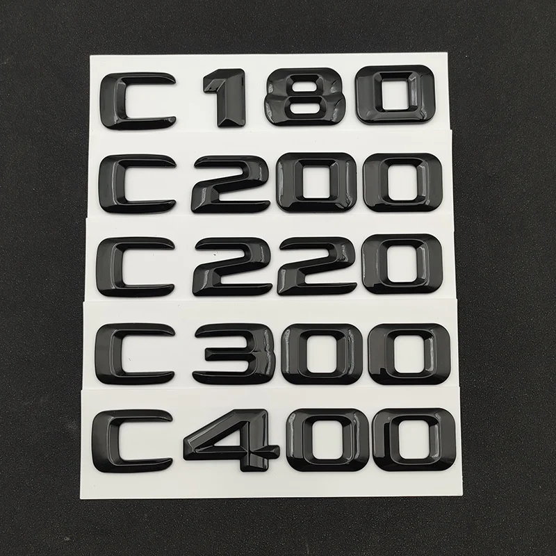 

3d ABS Black Logo C200 C220 C250 C300 C350 C400 C450 Emblem Letters Car Sticker For Mercedes Benz W205 W204 W203 Accessories