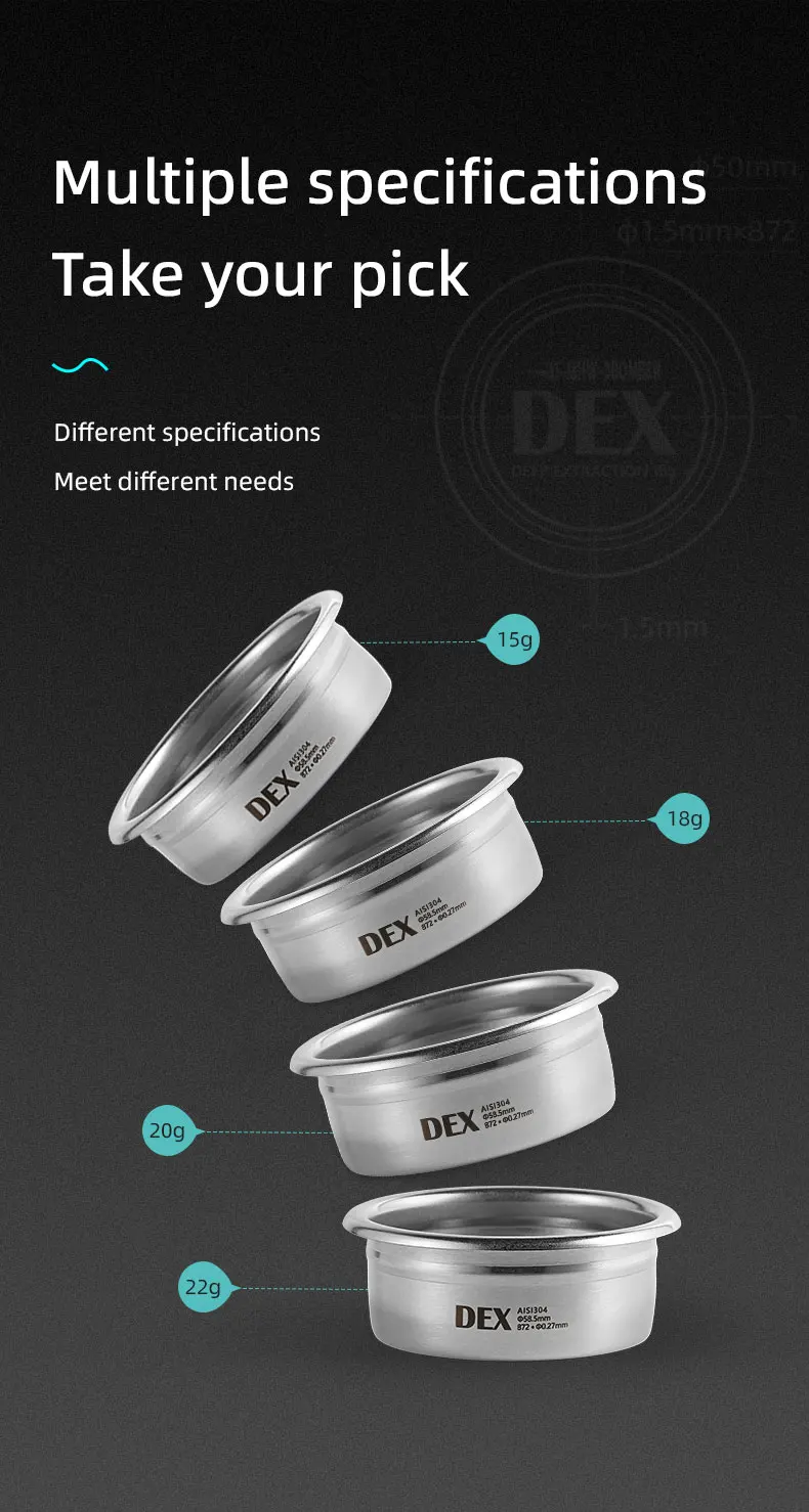 MHW-3BOMBER DEX Präzise 58,5mm Espresso-Kaffeefilterkörbe mit Espresso-Puck-Sieb Passend für 58mm Siebträger Barista-Zubehör – Detail 9