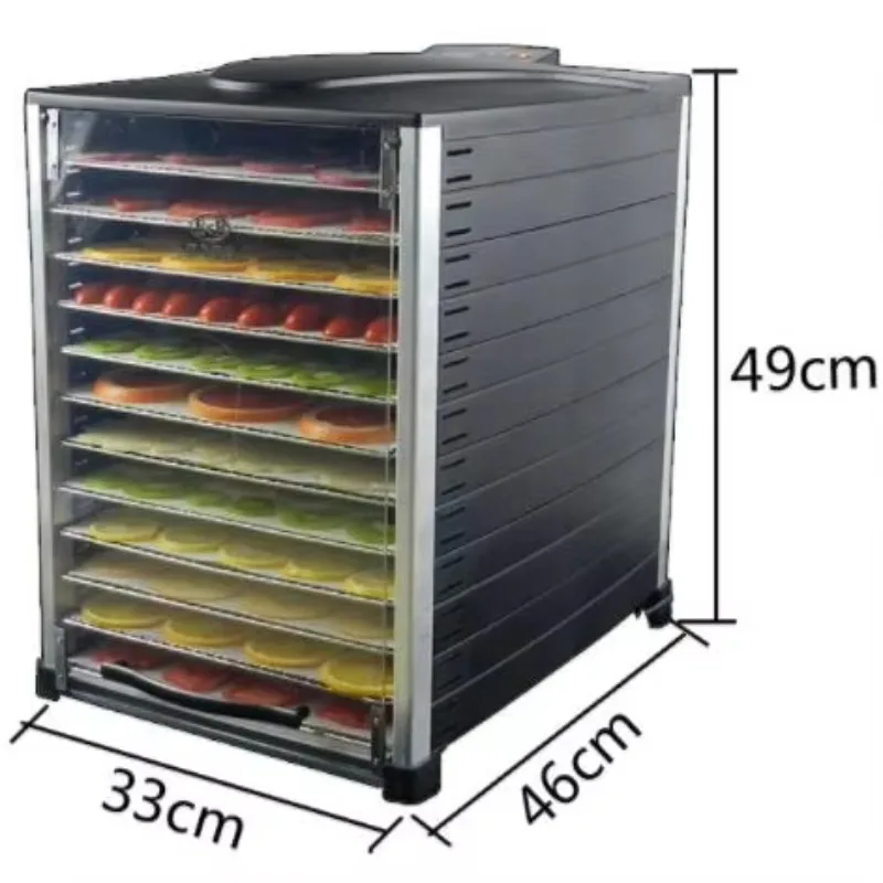 Commercial 12‑Tray Fruit & Vegetable Dryer, Large‑Capacity Food Dehydrator, Dehydration Drying Machine for Dried‑Fruit Making