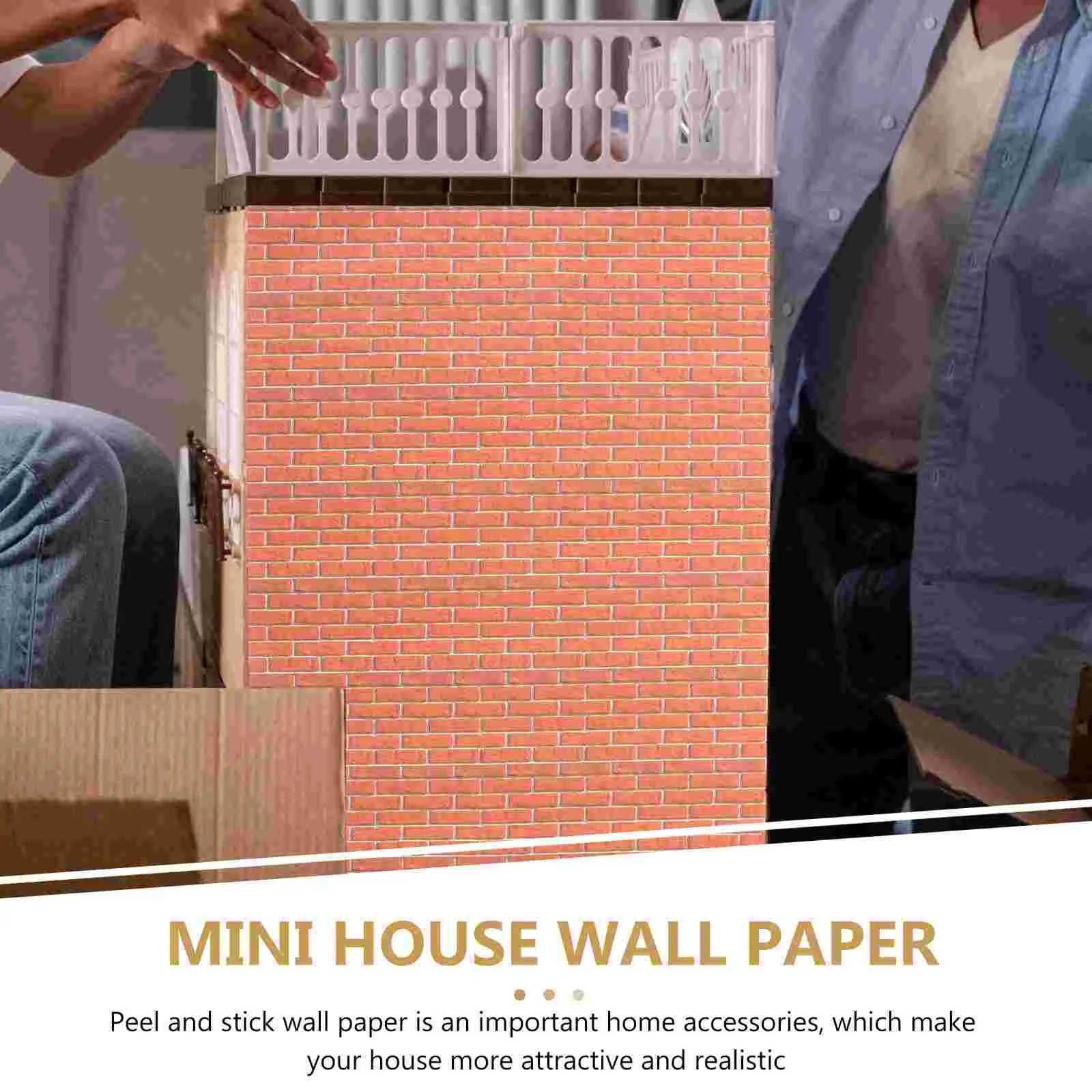 Wallpaper rumah 2 lembar, aksesori tempelan kupas dan tempel Mini untuk