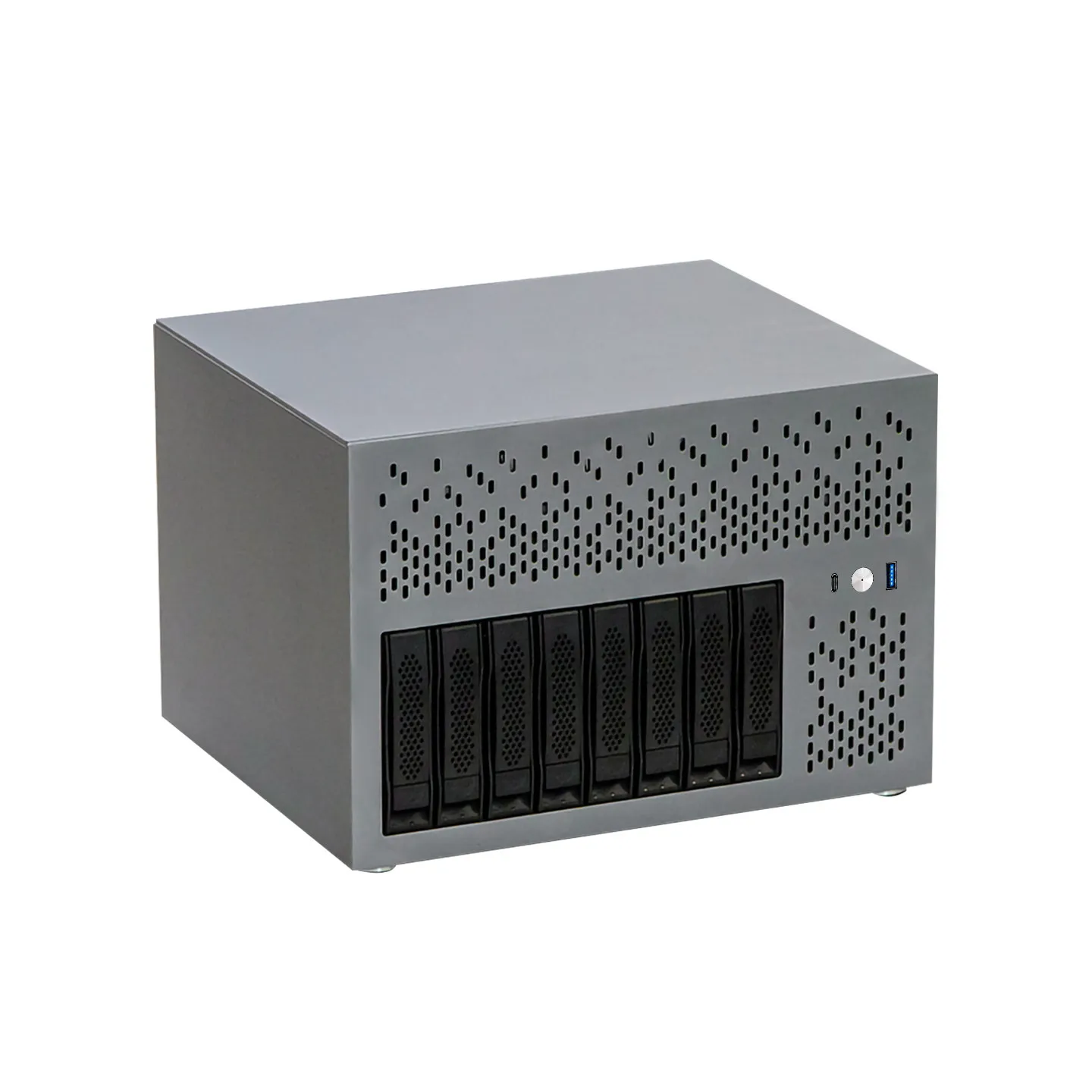 8‑Bay NAS Chassis 3mm Aluminum Plate ATX Motherboard Home Use Storage Server Computer Case