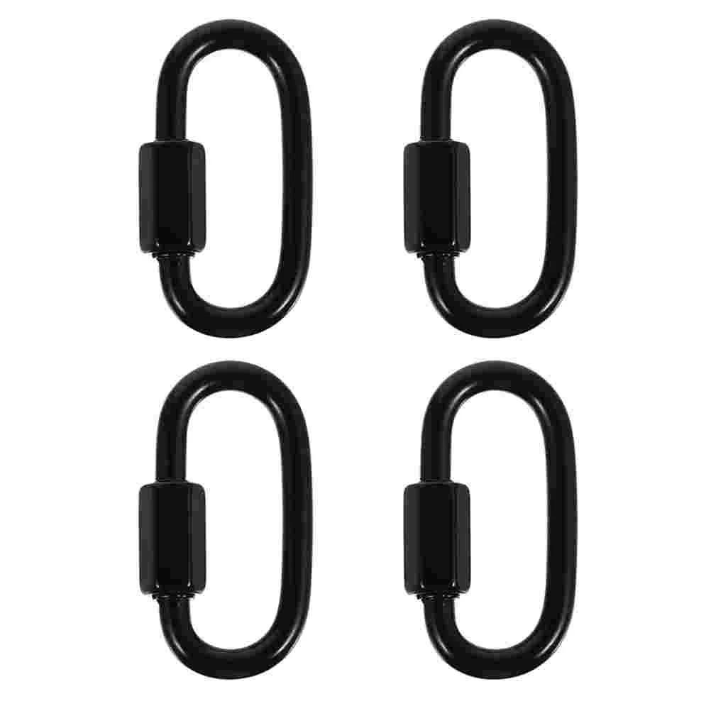 4 Pcs Safety Chain Carabiner Keychains Stainless Steel Utility Trailer Connector