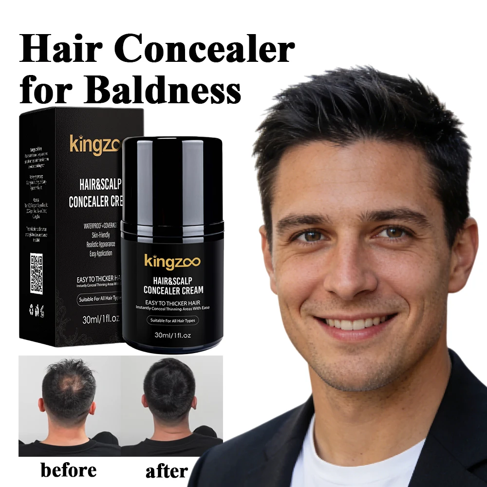 

Thinning Hair Solution for Men Waterproof Fill-Up Hair Concealer Cream Natural Black Cover Up Disguise Baldness Boost Confidence