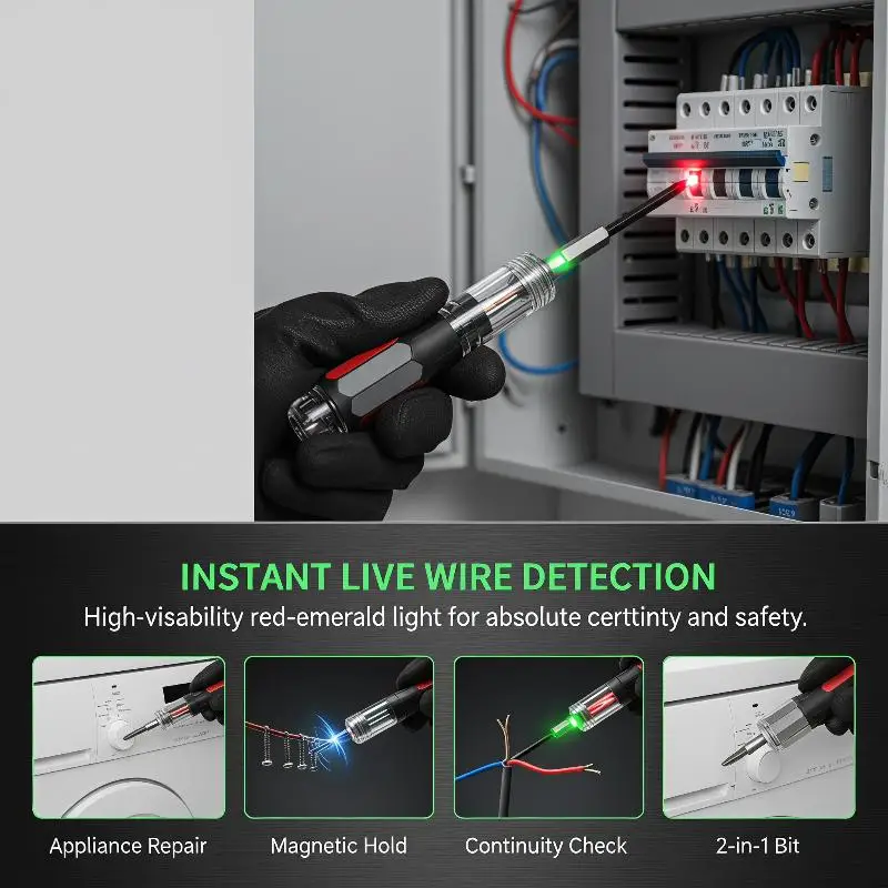 Voltage Tester Pen Multi Magnetic Screwdriver Zero Line Induction Hand Tool for School Student Physics Experiment Use