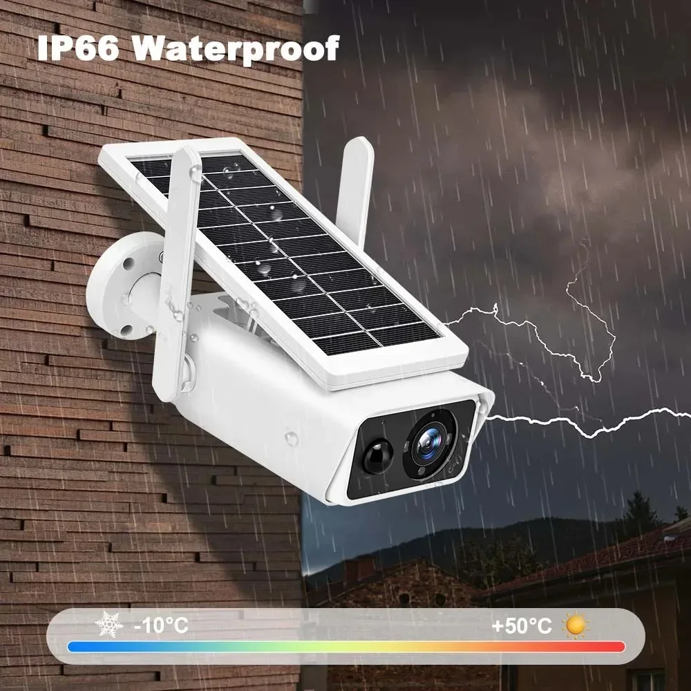 iCSee 5MP Solar Powered WiFi Camera 2MP Wireless Battery Camera IP66 Waterproof Outdoor PIR Alarm Two Way Audio Solar Camera