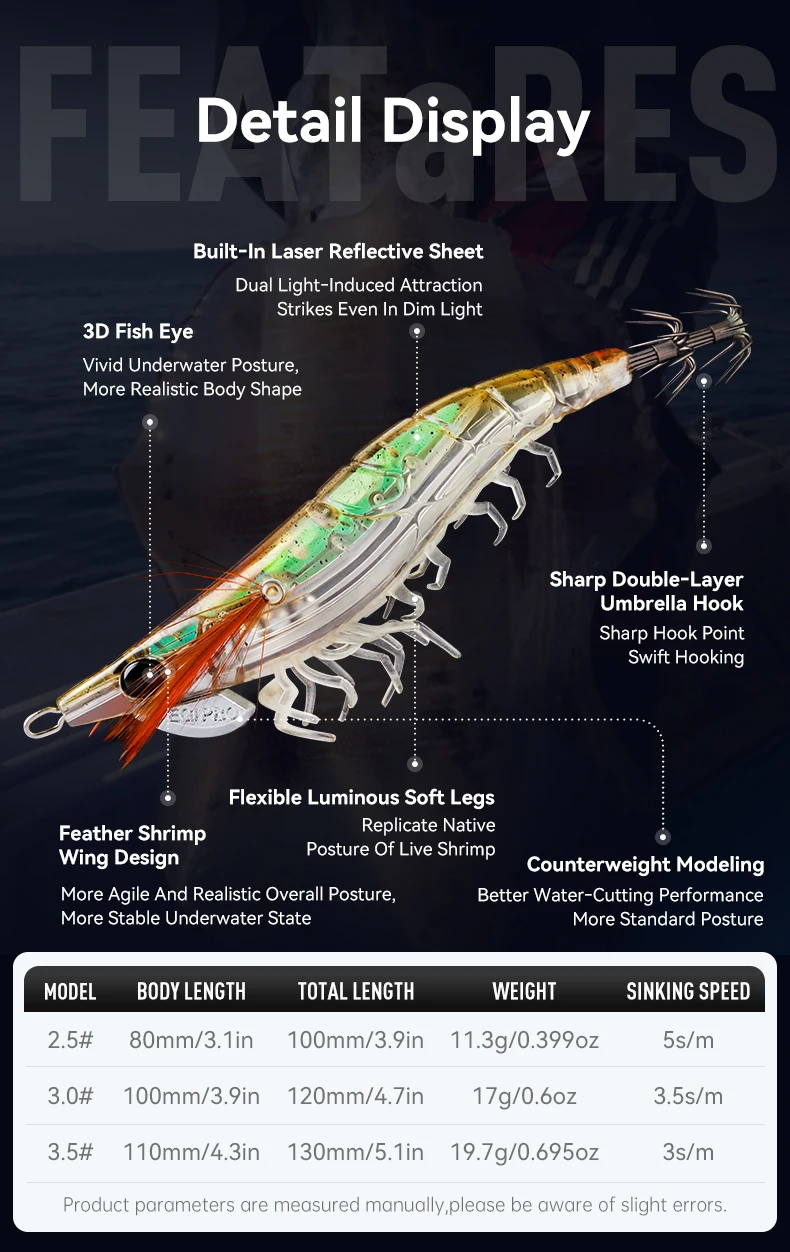 KINGDOM EGI PRO Leuchtender Tintenfisch-Köder 2.5 # 3.0 # 3.5 # Weitwurf-Tintenfisch-Jig für Salzwasser, Oktopus-, Tintenfisch- und Eging-Angelköder – Detail 3