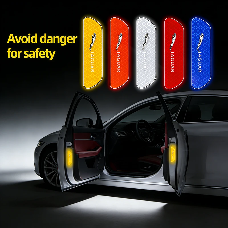 Hochglanz reflektierende Aufkleber Autotüren Nachtlicht Warnaufkleber für Jaguar X S F XF XE XJ XK XEL XFL XJL XJ6 XJS XKR
